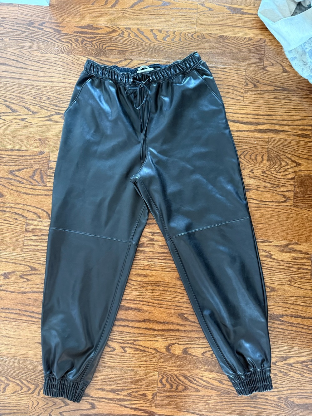 Abercrombie & Fitch Black Faux Leather Joggers